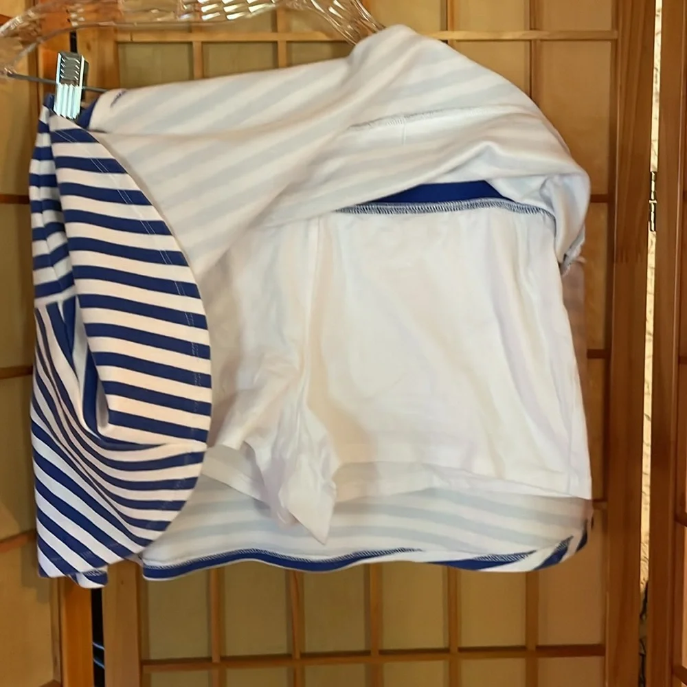 Justice Skirt Skort Blue and White Stripe Skirt Skort